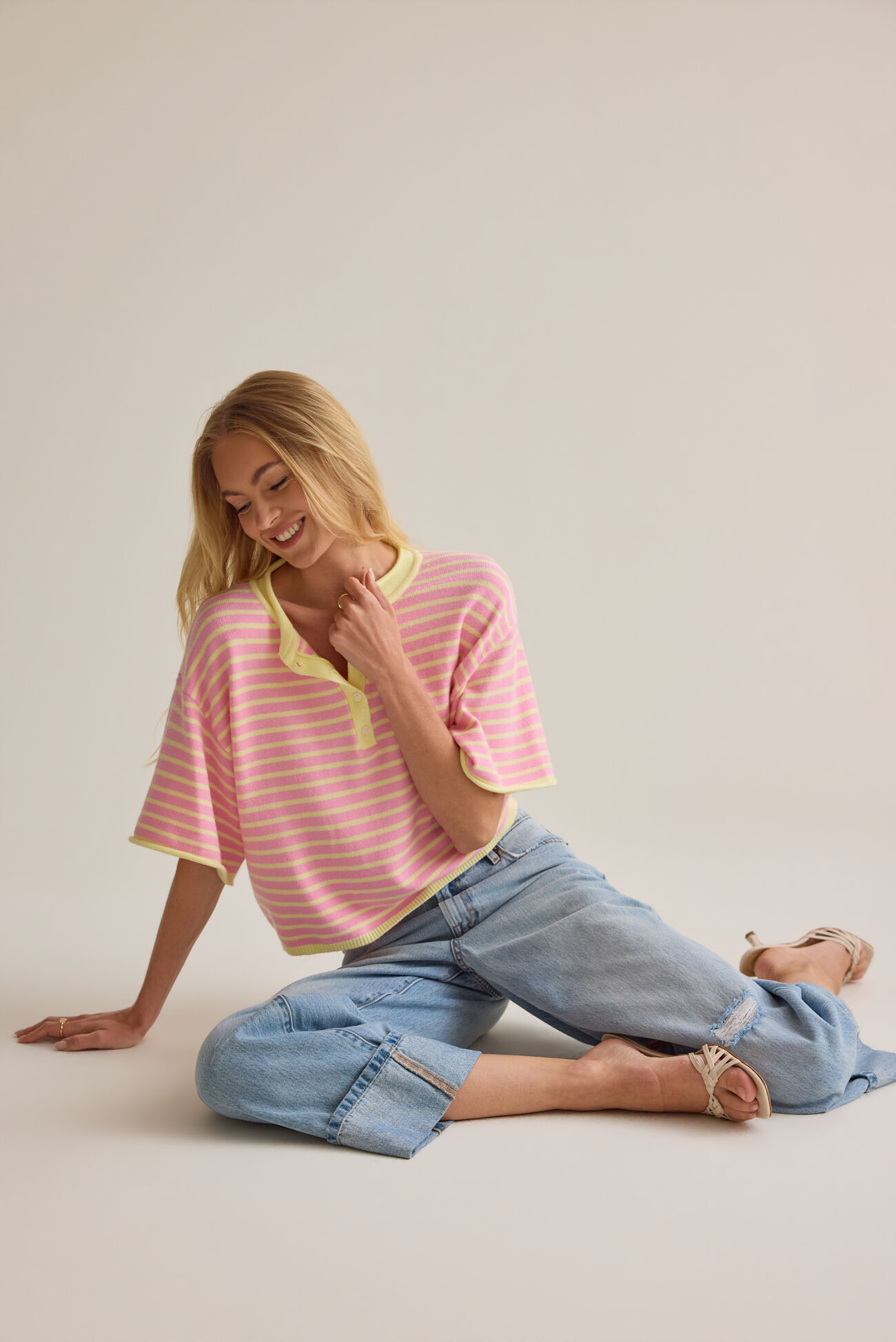 Aspyn Stripe Henley Sweater