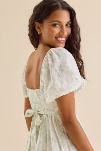 Alesia Mini Dress in Ivory & Sage | Altar'd State