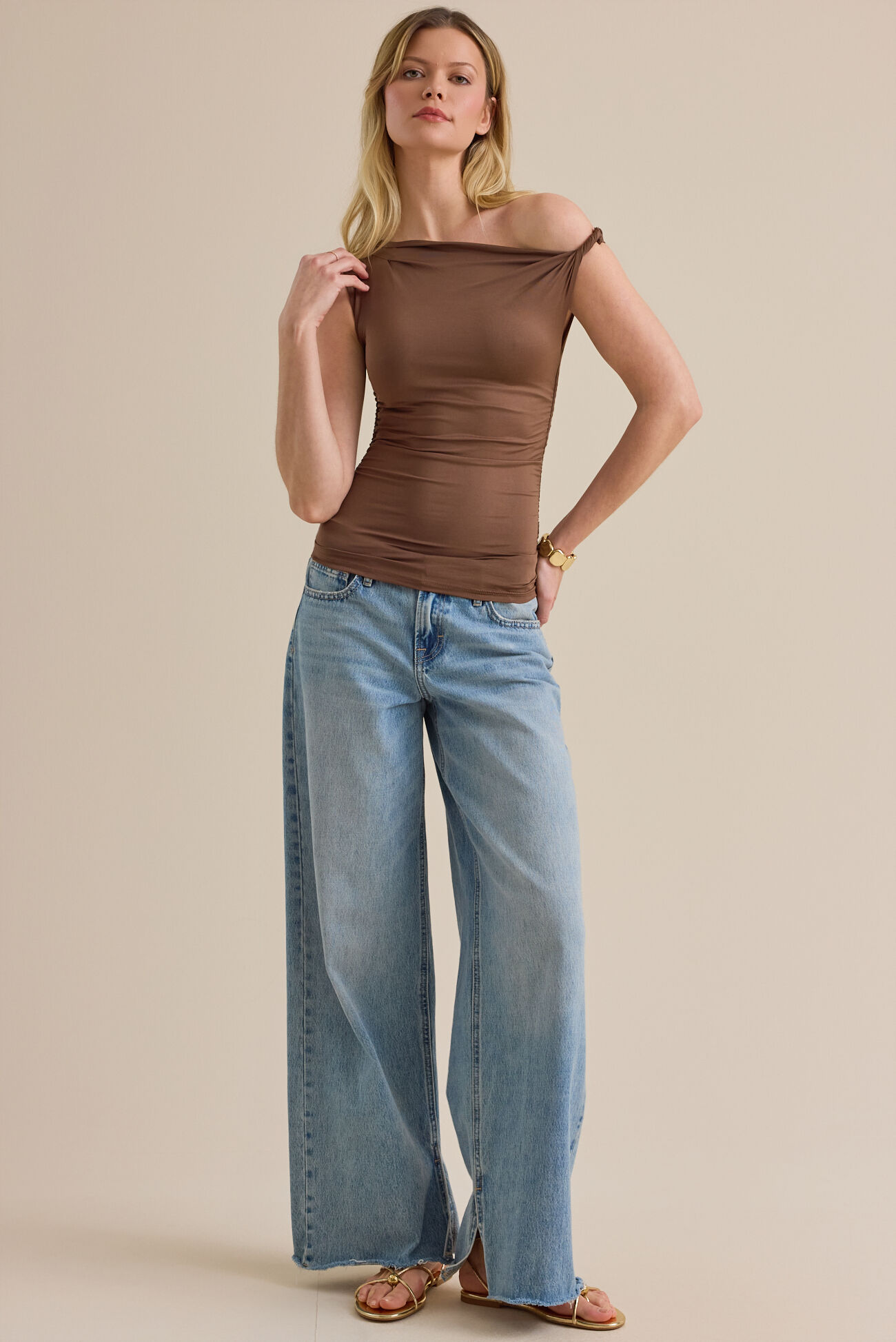 Annie Asymmetrical Twist Neck Top