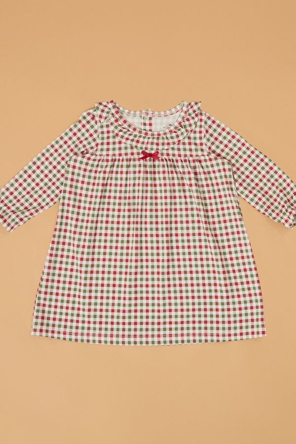 Holiday Cheer Gingham Ruffle Dress - Altar'd State