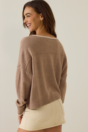 Nikki Contrast Trim Sweater - Altar'd State - 