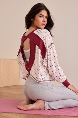 In Motion Circle Back Polka Dot Long Sleeve Tee - Altar'd State - 