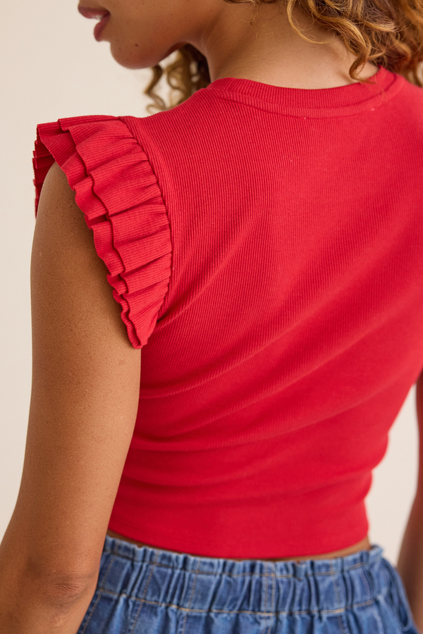 Alina Flutter Sleeve Top Detail 6 - Altar'd State
