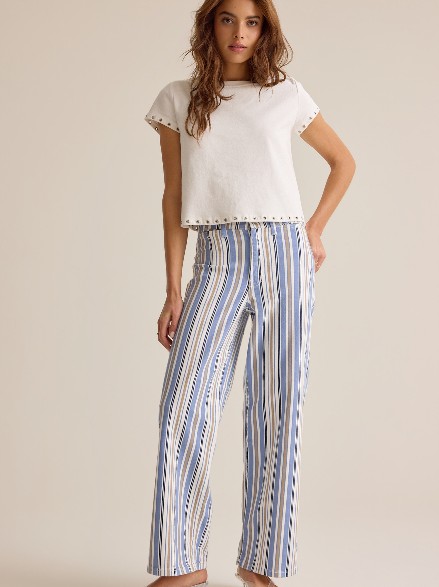 Lilly Stripe Pants in Blue Multi | Altar'd State