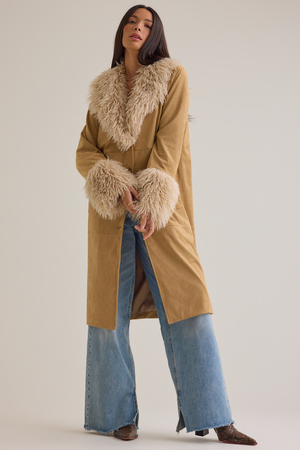 Jaylee Suede Fur Trim Jacket - Altar'd State - 