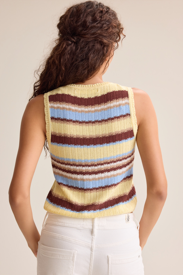 Juno Stripe Tie Front Top Detail 4 - Altar'd State