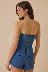 Dakota Strapless Denim Romper Detail 6 - Altar'd State