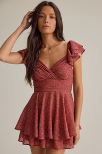 Lainey Double Layer Texture Romper Detail 2 - Altar'd State