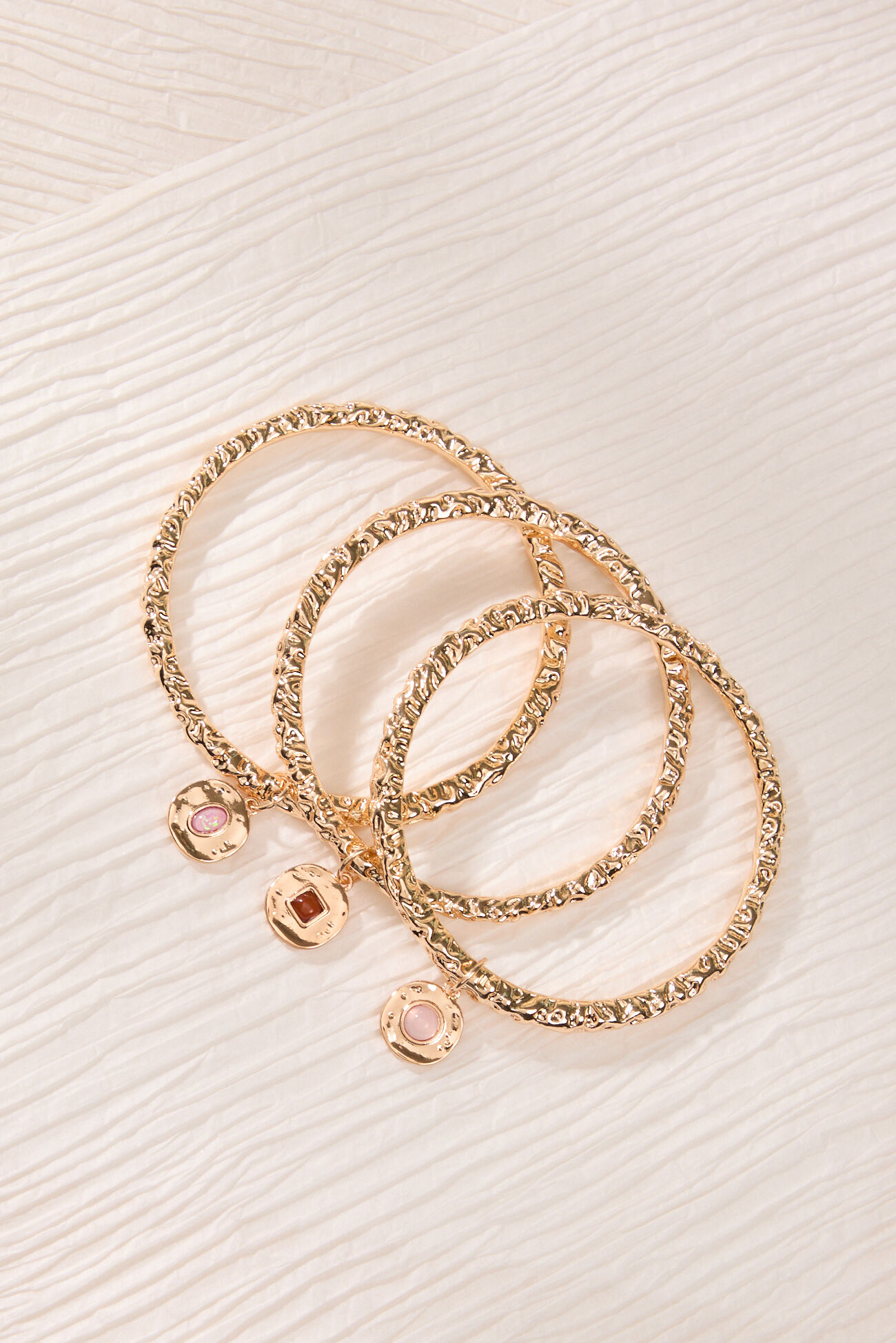 Golden Coast Hammered Bangle Set