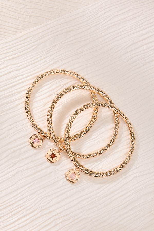 Golden Coast Hammered Bangle Set - Altar'd State