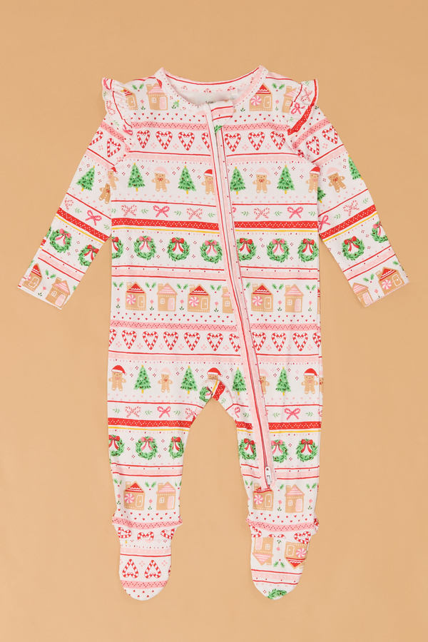 Flutter Fair Isle Gingerbread Girl Footie - Altar'd State