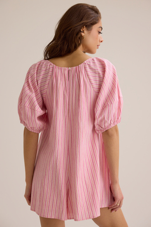 Ollie Puff Sleeve Romper - Altar'd State - 