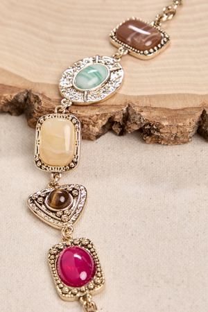 Multicolor Stone Link Bracelet - Altar'd State
