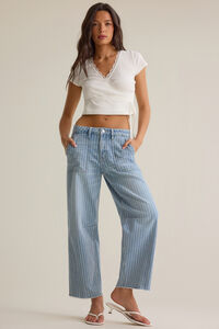 Masyn Striped Barrel Pant Detail 2 - Altar'd State