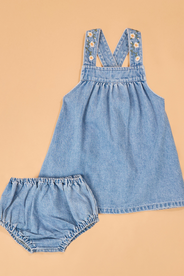 Lorelai Embroidered Denim Dress Detail 2 - Altar'd State
