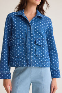 Madi Polka Dot Denim Jacket Detail 3 - Altar'd State