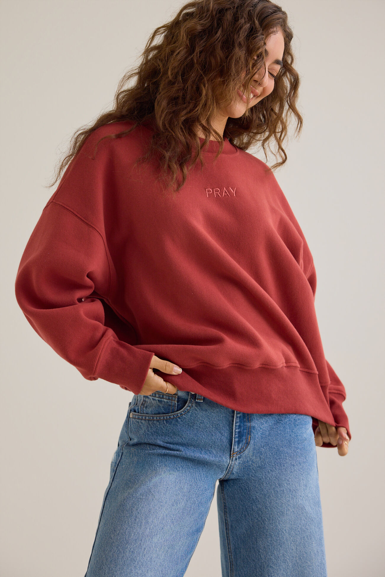 Pray Applique Pullover