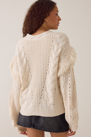 Hailey Fringe Knit Sweater - Altar'd State - 