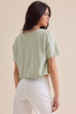 Vera Cropped Lace Tee - Altar'd State - 