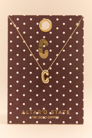 18k Gold C Bubble Monogram Necklace - Altar'd State - 