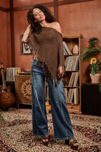Heather Sequin Fringe Poncho Detail 2 - Altar'd State
