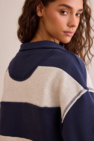 Overtime Striped Pullover - Altar'd State - 