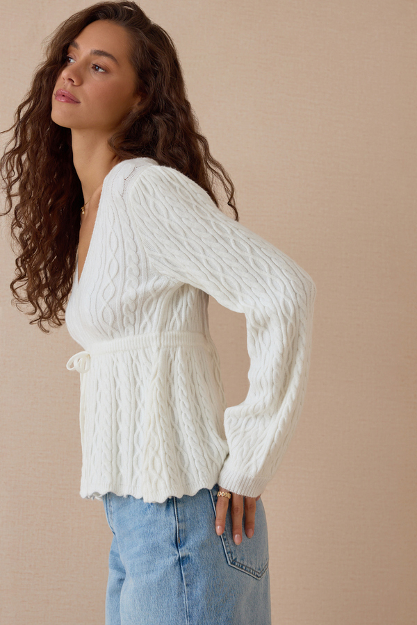 Hayley Knit Tie Sweater Detail 3 - Altar'd State