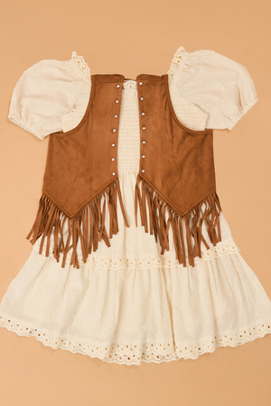 Willa Fringe Dress and Vest Set - Altar'd State - 