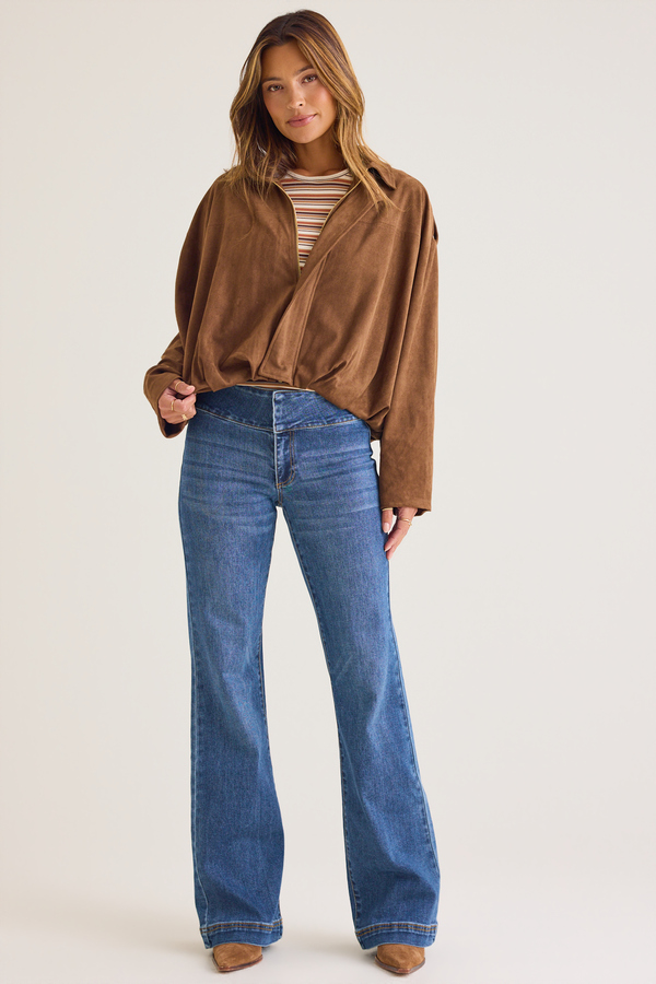 Maxine Bubble Hem Suede Jacket - Altar'd State