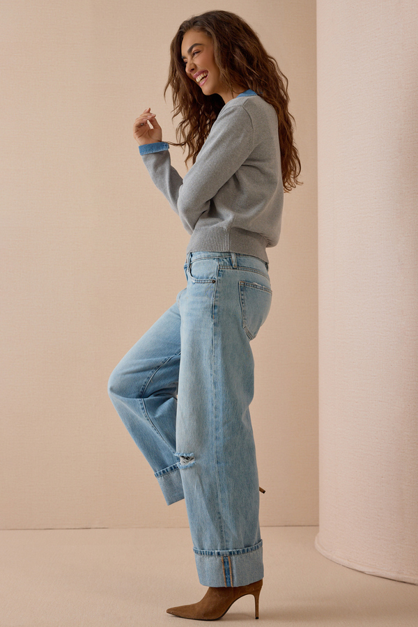Harley Denim Collar Sweater Detail 3 - Altar'd State
