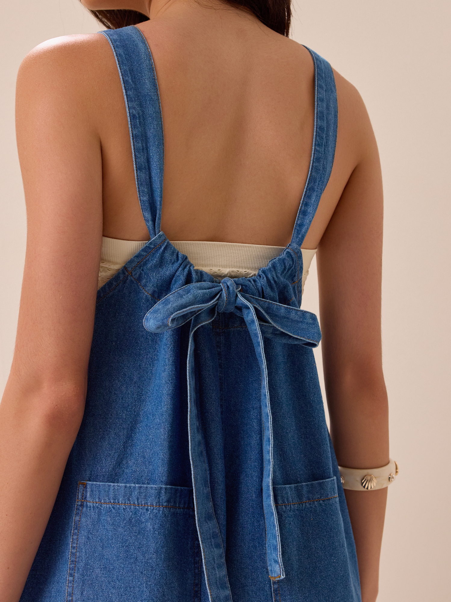 Altar'd State | Marissa Denim Jumpsuit | MEDIUM-BLUE | Material: 100% Cotton | L