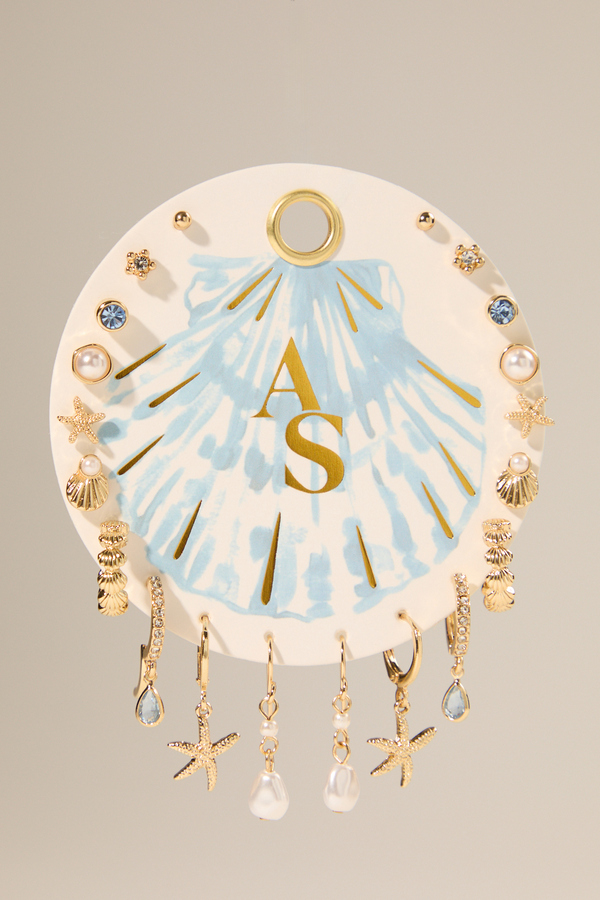 Blue Shell 10 Pack Earring Set - Altar'd State