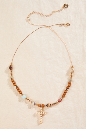 Beaded Cross Necklace - Altar'd State - 