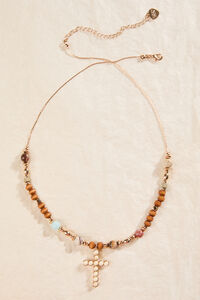Beaded Cross Necklace Detail 2 - Altar'd State
