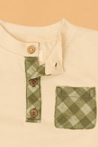 Hayes Gingham Long Sleeve Toddler Henley Detail 3 - Altar'd State