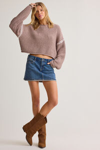 Violetta Whipstitch Pullover Sweater - Altar'd State