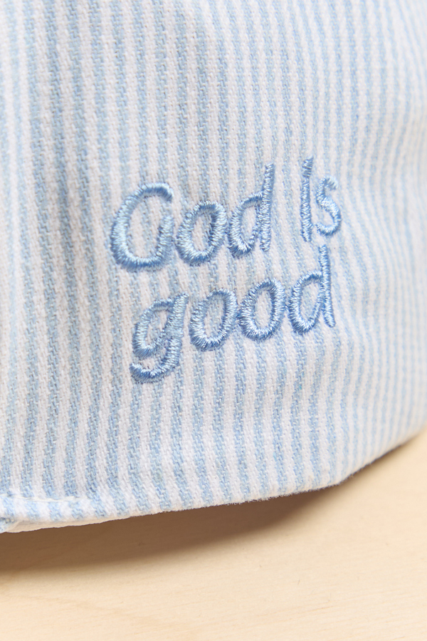 Striped Pray Trucker Hat Detail 3 - Altar'd State