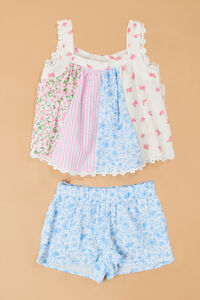 Tessa Paneled Mix Print Toddler Short Set - Altar'd State