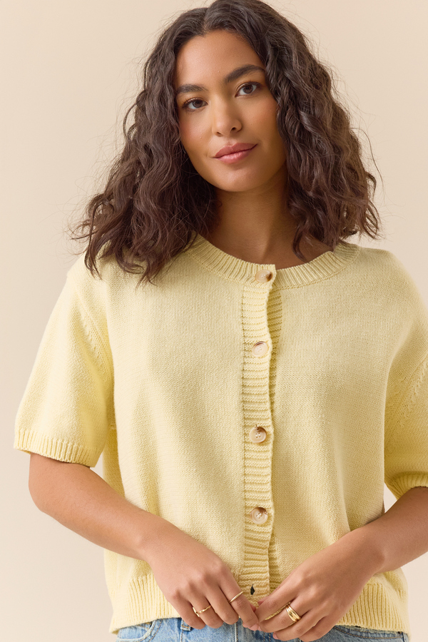 Rosie Short Sleeve Cardigan Detail 2 - Altar'd State