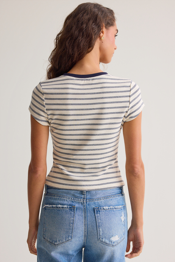Nick Stripe Baby Tee Detail 6 - Altar'd State